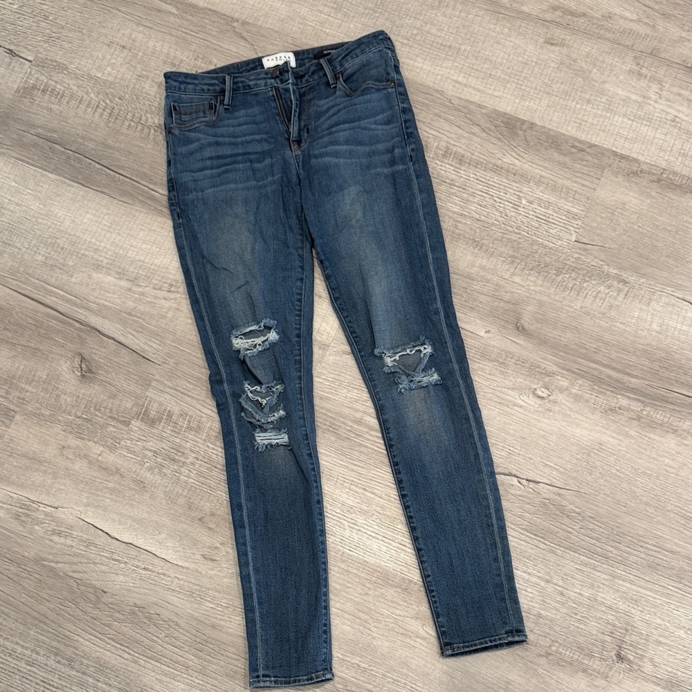 Parker Dark Blue Distressed Skinny Jeans